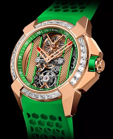 Jacob & Co. EPIC X BAGUETTE ROSE GOLD - BOSTON GREEN Watch Replica EX120.43.BB.AC.ABRUA Jacob and Co Watch Price